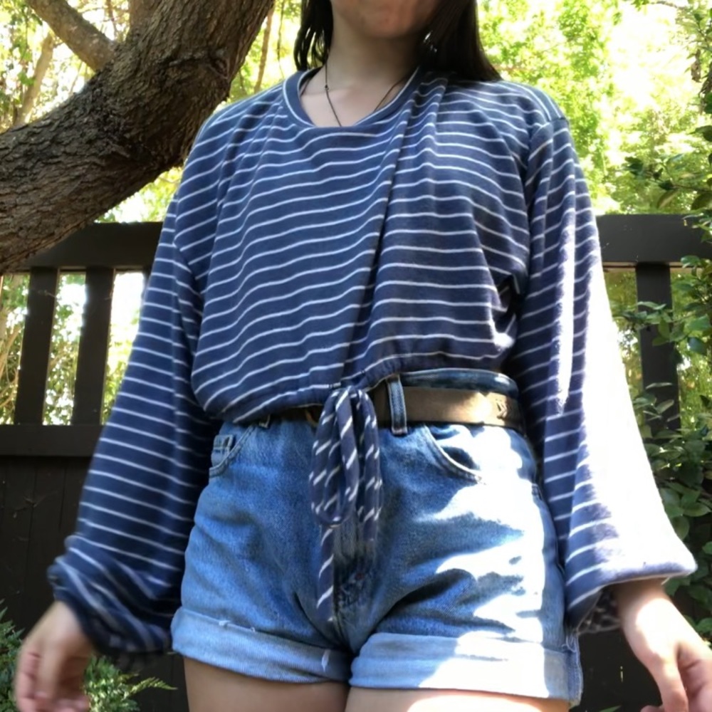 Sweater striped crop top